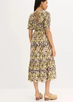 Midikleid aus fließender Viskose