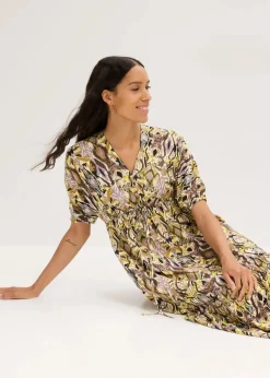 Midikleid aus fließender Viskose