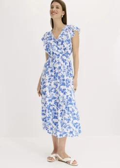 Midikleid aus fließender Viskose