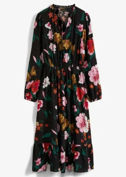 Midikleid aus fließender Viskose