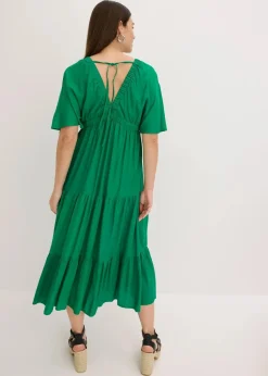 Midikleid aus fließender Viskose