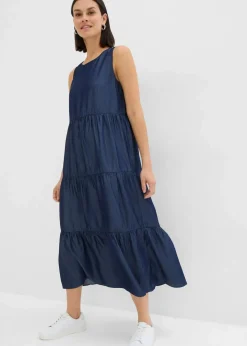 Midikleid aus glattem Lyocell