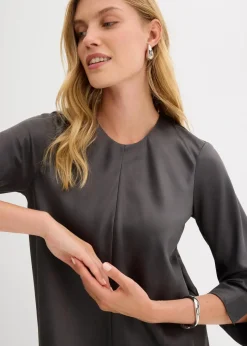 Midikleid aus glänzendem Satin