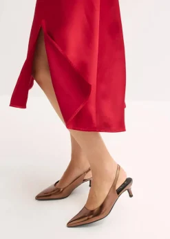 Midikleid aus glänzendem Satin