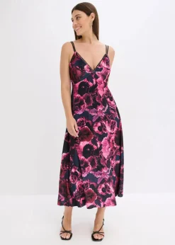 Midikleid aus glänzendem Samt