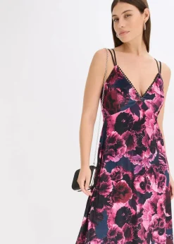 Midikleid aus glänzendem Samt