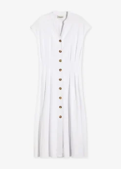 Midikleid aus leichtem Leinen-Mix