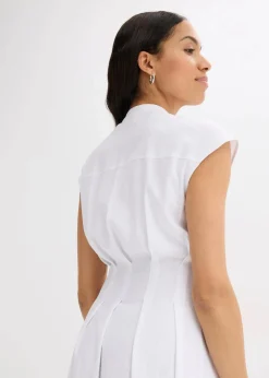 Midikleid aus leichtem Leinen-Mix