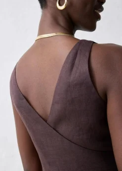 Midikleid aus reinem Leinen