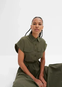 Midikleid aus reiner Baumwolle