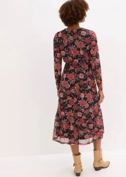 Midikleid aus softem Mesh