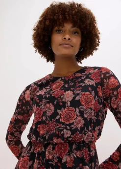 Midikleid aus softem Mesh