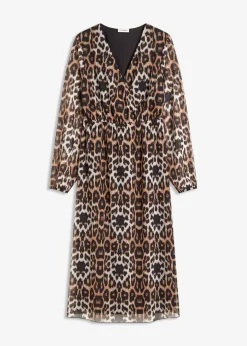 Midikleid aus softem Mesh