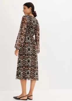 Midikleid aus softem Mesh