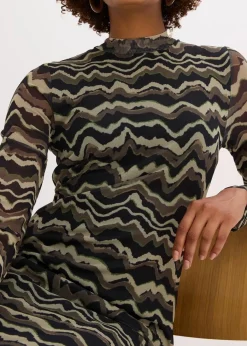 Midikleid aus softem Mesh