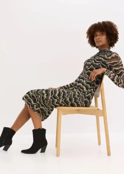 Midikleid aus softem Mesh