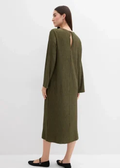 Midikleid aus strukturiertem Crinkle