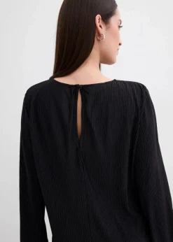 Midikleid aus strukturiertem Crinkle