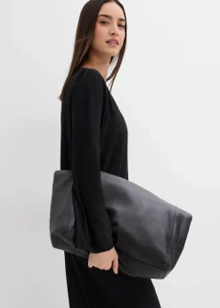 Midikleid aus strukturiertem Crinkle