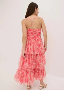 Midikleid aus zartem Tüll mit Volants