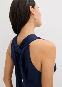 Midikleid in Wickel-Optik mit Plissee-Einsatz