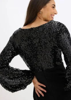 Midikleid mit Pailletten