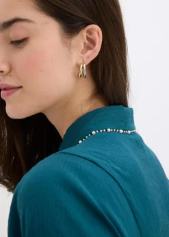 Midikleid mit Perlen Applikation