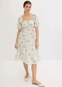 Midikleid mit Puffärmeln