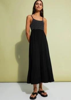 Midikleid mit Stickerei