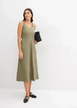 Midikleid mit vertikalen Nähten