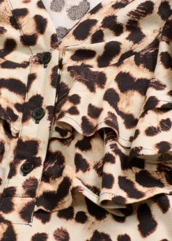 Midikleid mit Volants aus strukturiertem Crêpe