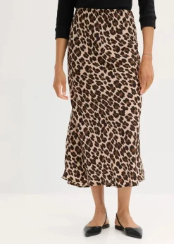 Midirock aus fließendem Satin