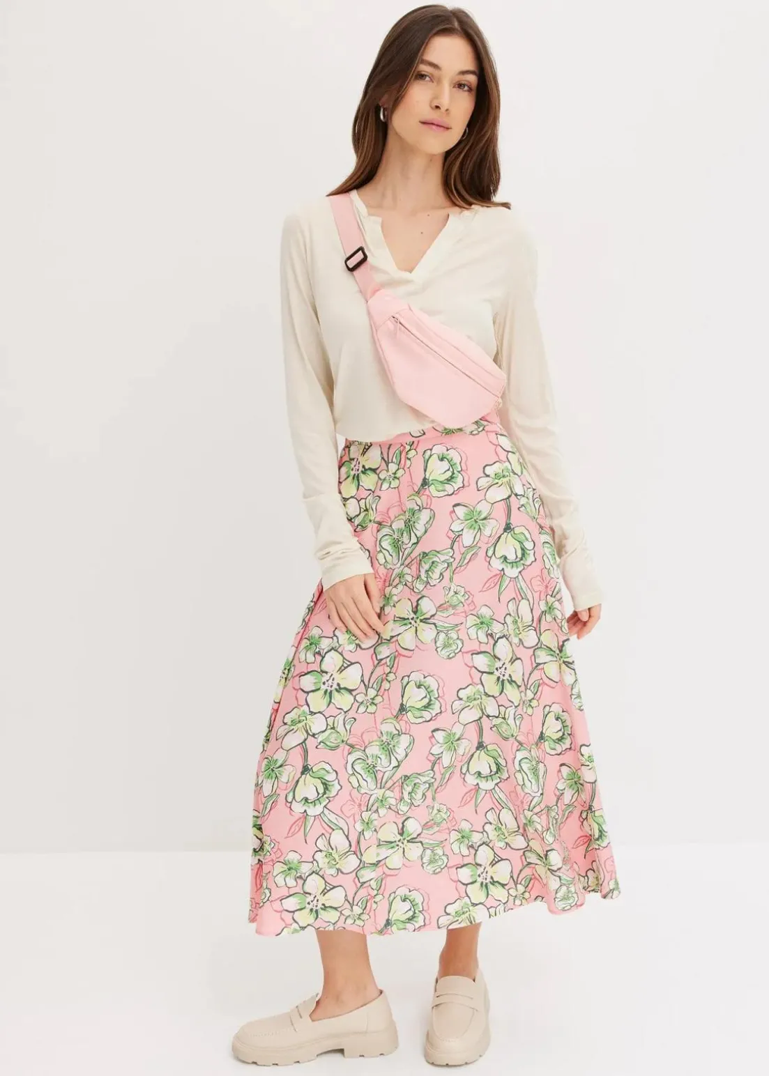 Midirock aus fließendem Viskose-Mix