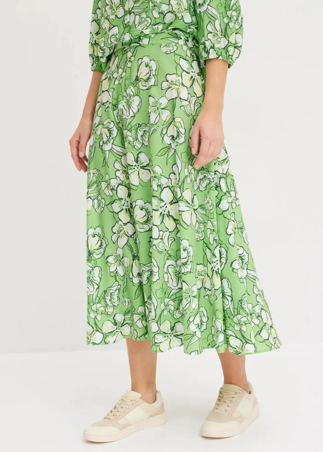 Midirock aus fließendem Viskose-Mix