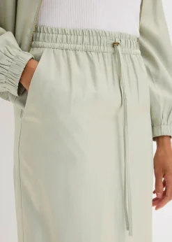 Midirock aus glänzendem Satin