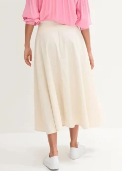 Midirock aus Leinen-Mix