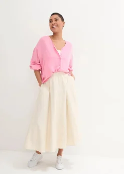 Midirock aus Leinen-Mix