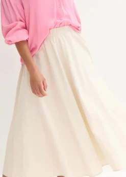 Midirock aus Leinen-Mix