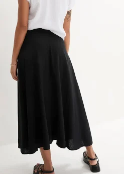 Midirock aus Leinen-Mix