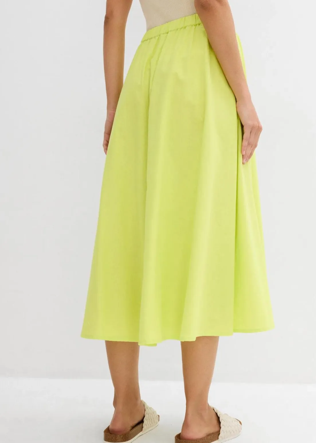 Midirock aus Leinen-Mix