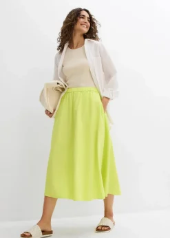 Midirock aus Leinen-Mix