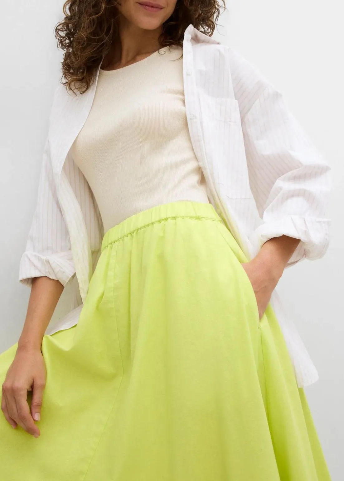 Midirock aus Leinen-Mix