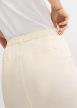 Midirock aus luftigem Leinen-Mix