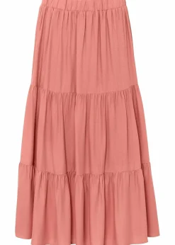 Midirock aus Viskose Crinkle