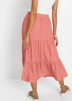 Midirock aus Viskose Crinkle