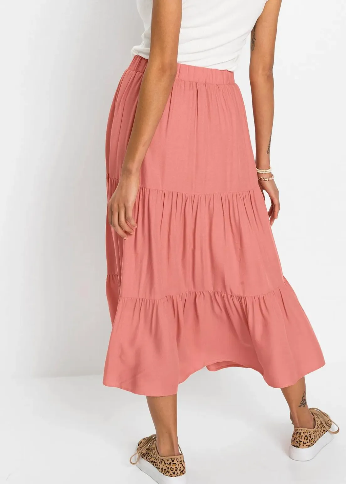 Midirock aus Viskose Crinkle