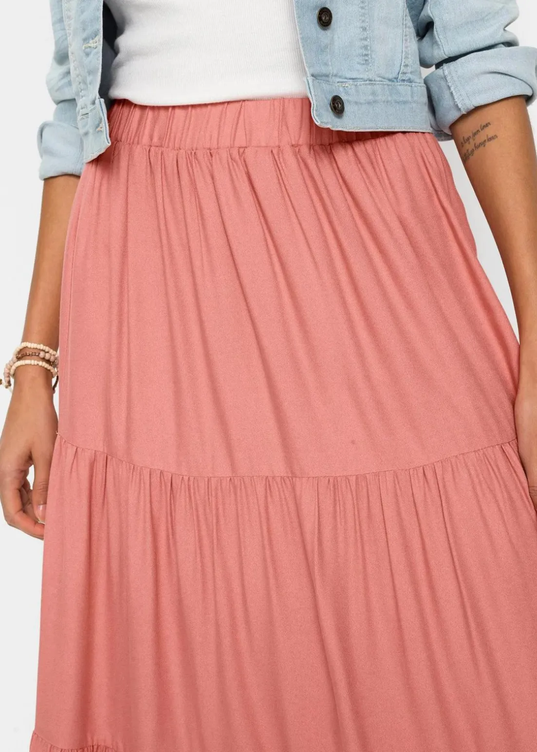 Midirock aus Viskose Crinkle