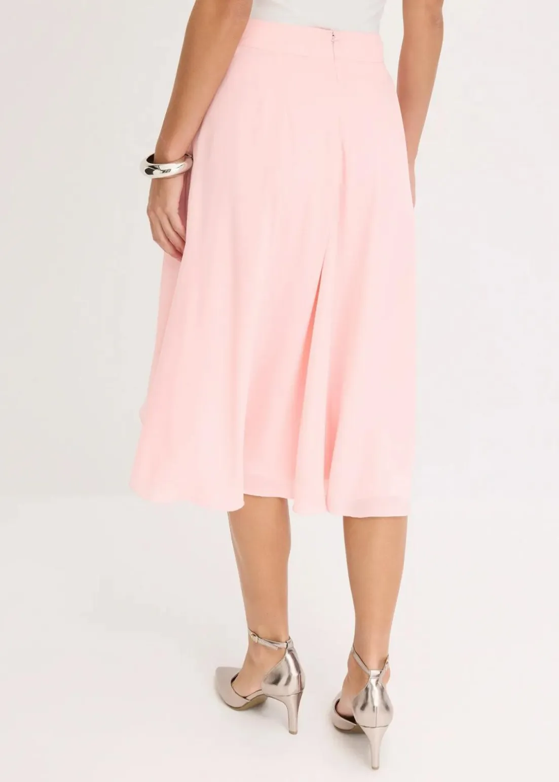 Midirock mit Ruffle und Chiffon