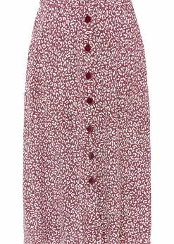 Midi-Viskoserock mit Taschen