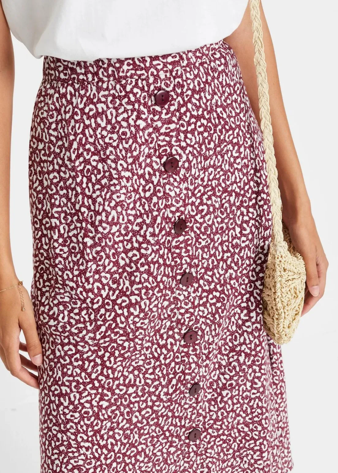 Midi-Viskoserock mit Taschen